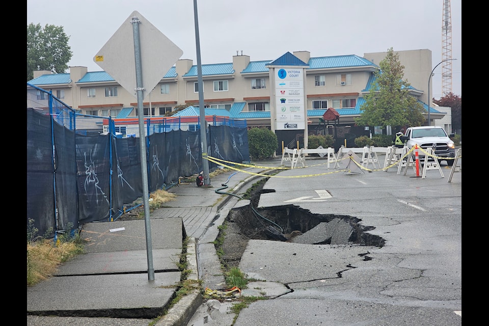 VIDEO Sinkhole buckles Langley City street The Abbotsford News