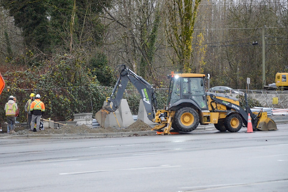 Work is underway to both widen 208 Street, and to install BC Hydro power upgrades, pushing back the completion of the road project.