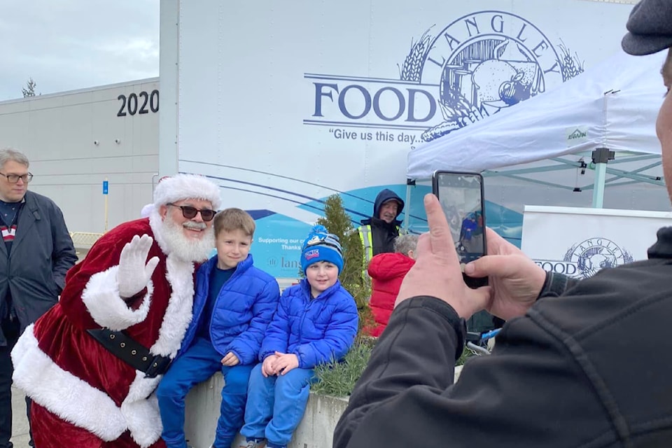 Santa was there to greet the donors.