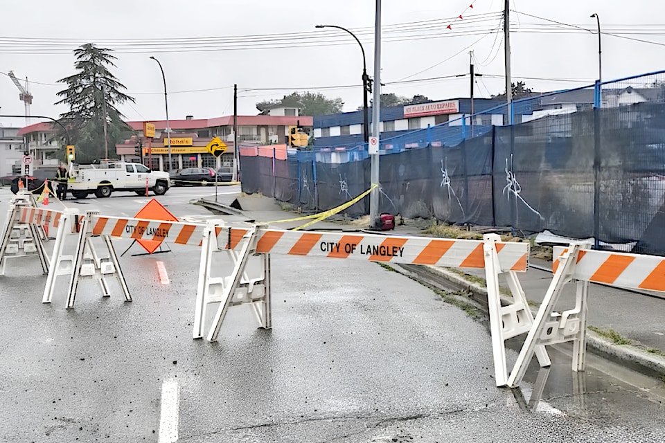 After two 'soil shift' events in 2024, including this August sinkhole on 201A street near Fraser Highway, 91ԭ City has tightened geotechnical standards, requiring at least two engineers to sign off on a project.