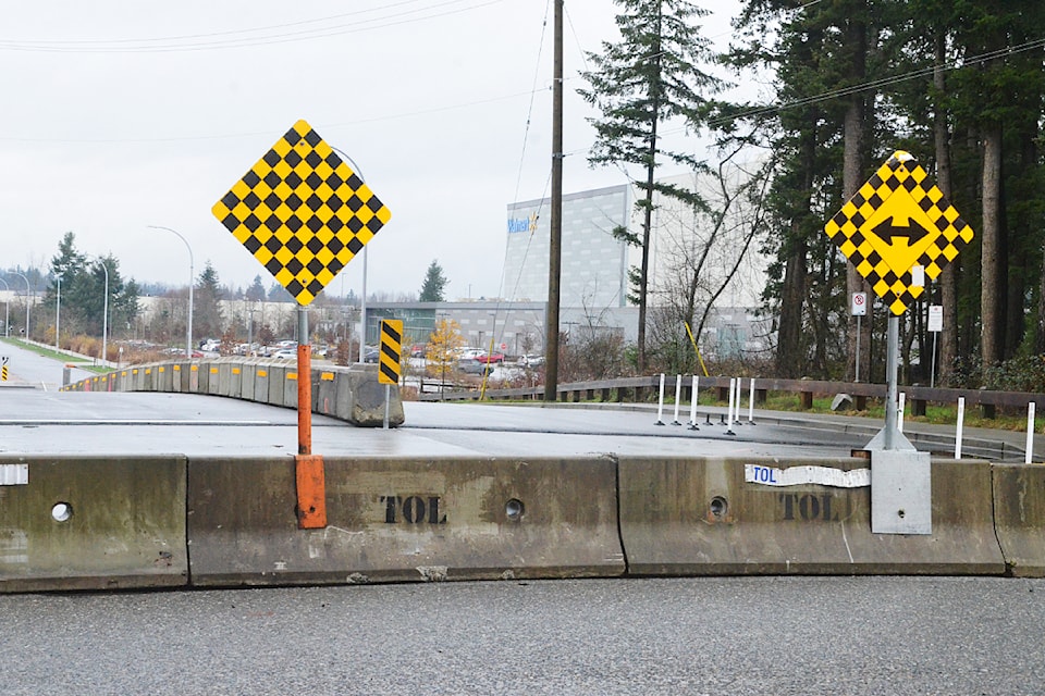 Township of 91ԭ barricades remain up at 24 Avenue where the road crosses into Surrey.