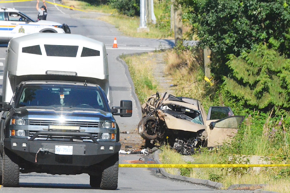 Police were on scene on Wednesday, July 17 at the scene of a serious crash in the 19700 block of 80 Avenue in 91ԭ.