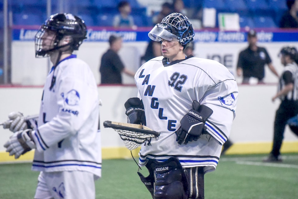 17-year-old 91ԭ goaltender Caleb Khan made his Senior A men’s debut July 24, when 91ԭ Thunder lost 11-6 to the visiting Victoria Shamrocks in Western Lacrosse Association action. The call-up player earned third star honours following his 41-save performance.