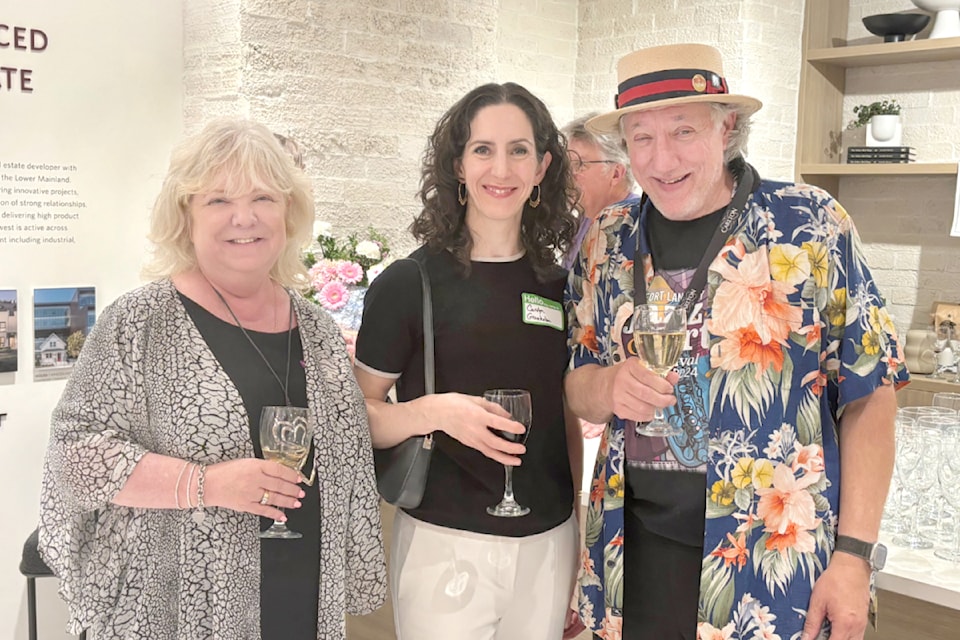 Festival exective director Karen Zukas (left) and artistic director Dave Quinn (right) welcomed sponsors and supporters, such as Carolyn Granholm to a kickoff reception Thursday, July 25, 2024. 