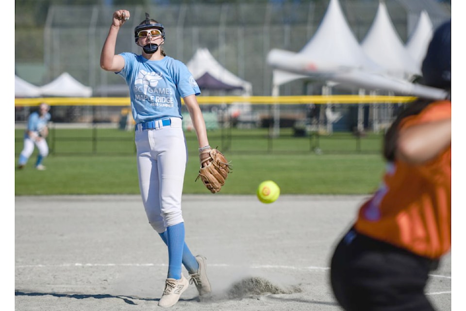 91ԭ’s Deschanel Donovan won gold pitching for Zone 3-Fraser Valley, then the W.R. Bennett Award for Athletic Excellence at the B.C. Summer Games.