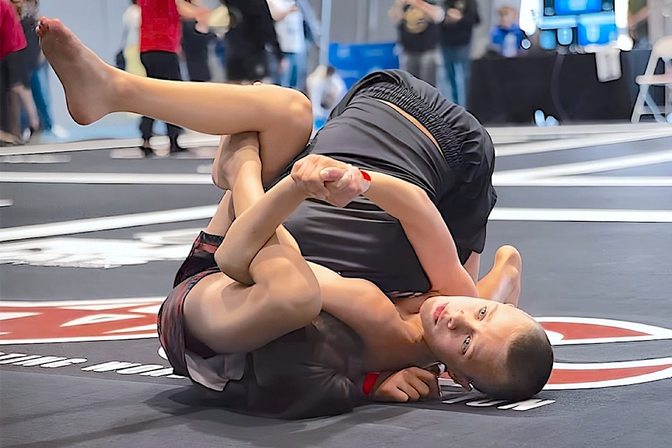 91ԭ City's Lincoln Costello, seen here in action at the Vancouver Open in August of 2023, where he won gold in the 11-12 Advanced category, will be competing at the international ADCC Youth Championship in Las Vegas on Aug. 16.  