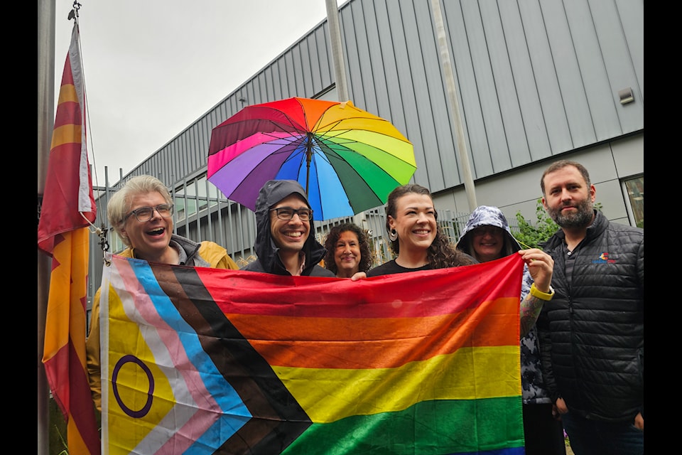 On Monday, the Rainbow Flag was flown on the flagpole at 91ԭ City Hall/Timms Community Centre to coincide with Vancouver’s annual Pride Week.