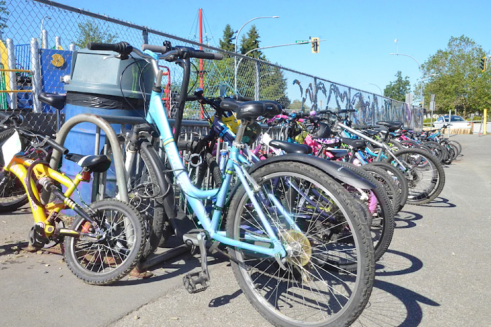 Bike racks at James Kennedy Elementary were full during Bike to School Week.