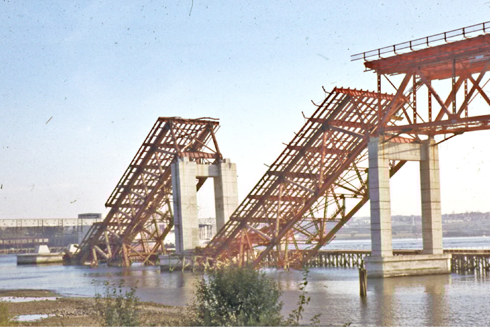 The Second Narrows Bridge collapsed on June 17, 1958, and the victims have been remembered at an annual memorial service. (MONOVA: Museum & Archives of North Vancouver. NVMA, 15936/Special to Langley Advance Times)