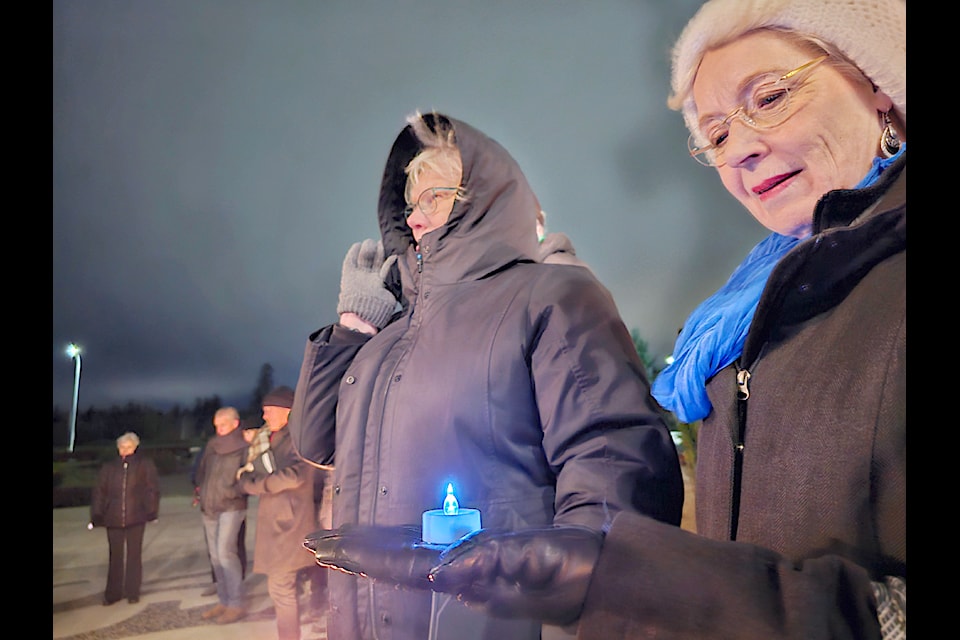Despite the threat of a 'Bomb Cyclone' the third annual 'Walk to Remember' still went ahead  in 91ԭ's Derek Doubleday arboretum on Tuesday night, Nov. 20.