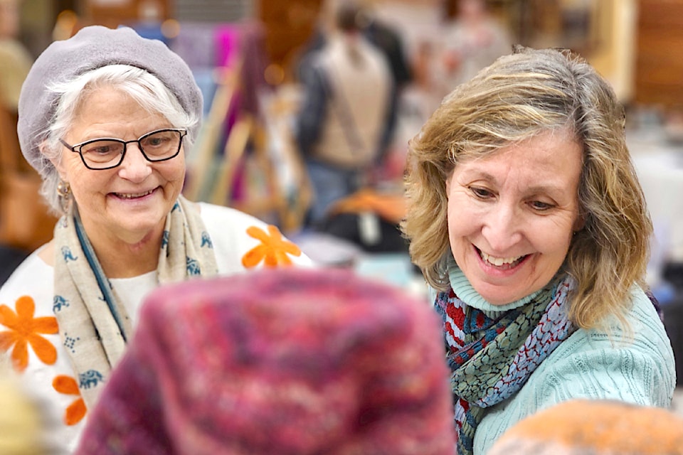 There were lineups of people looking for hand-crafted Christmas gifts before the annual 91ԭ Weavers’ and Spinners’ Guild annual show and sale opened on Saturday, Nov. 2.  at the West 91ԭ community Hall.