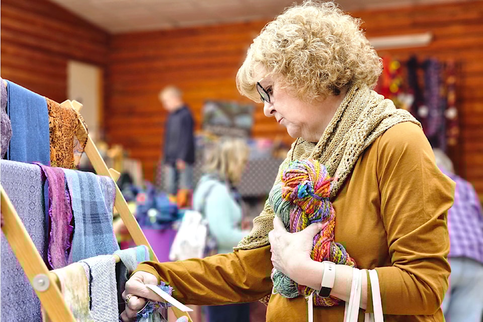 There were lineups of people looking for hand-crafted Christmas gifts before the annual 91ԭ Weavers’ and Spinners’ Guild annual show and sale opened on Saturday, Nov. 2. It will continue Sunday Nov. 3 from 10 a.m. to 4 p.m. at the West 91ԭ community Hall.
