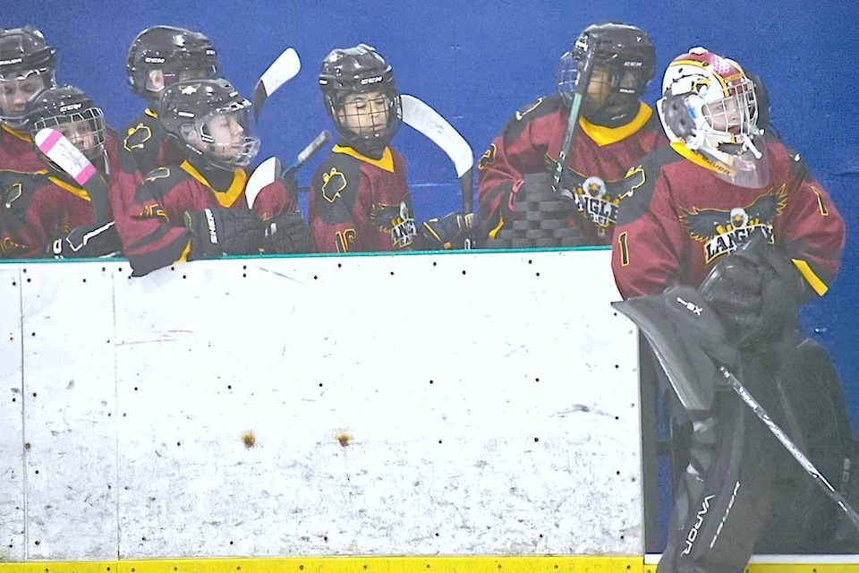 Semifinal action in the 4-day Gil Martin memorial tournament at the 91ԭ Sportsplex on Sunday, Nov. 10, pitted the 91ԭ A4 team against the Mission A2.