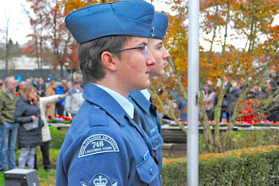 Local cadets took part in the Remembrance Day service in 91ԭ City on Monday, Nov. 11, 2024.