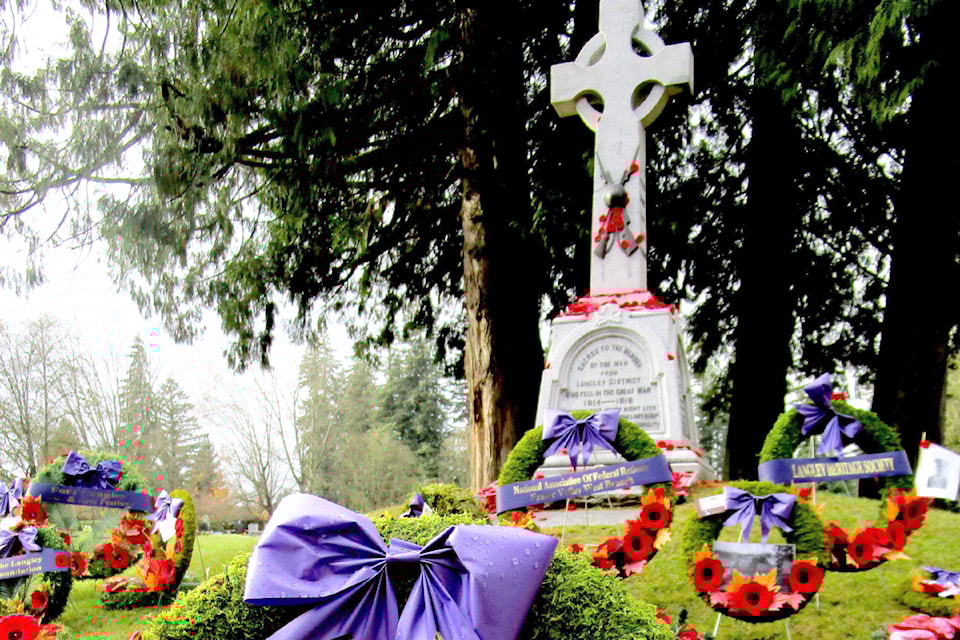 Wreaths were laid at the Fort 91ԭ cenotaph on Nov. 11, 2024.