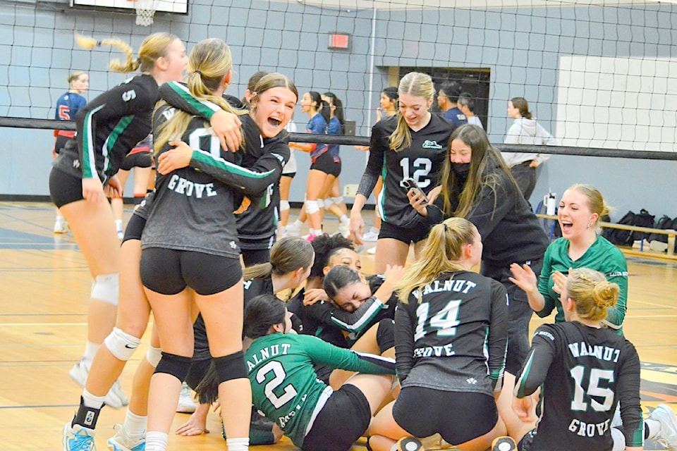 In a first for Walnut Grove Secondary School, both the girls and boys teams won the November 13-14 Eastern Valley Athletics Association volleyball championships 