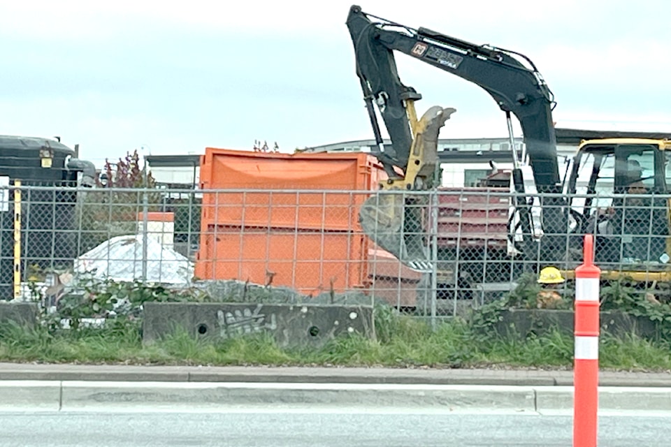 Preliminary work continues on the site – between 203 Street and Cascades Casino – where the 91ԭ City SkyTrain station will be built.