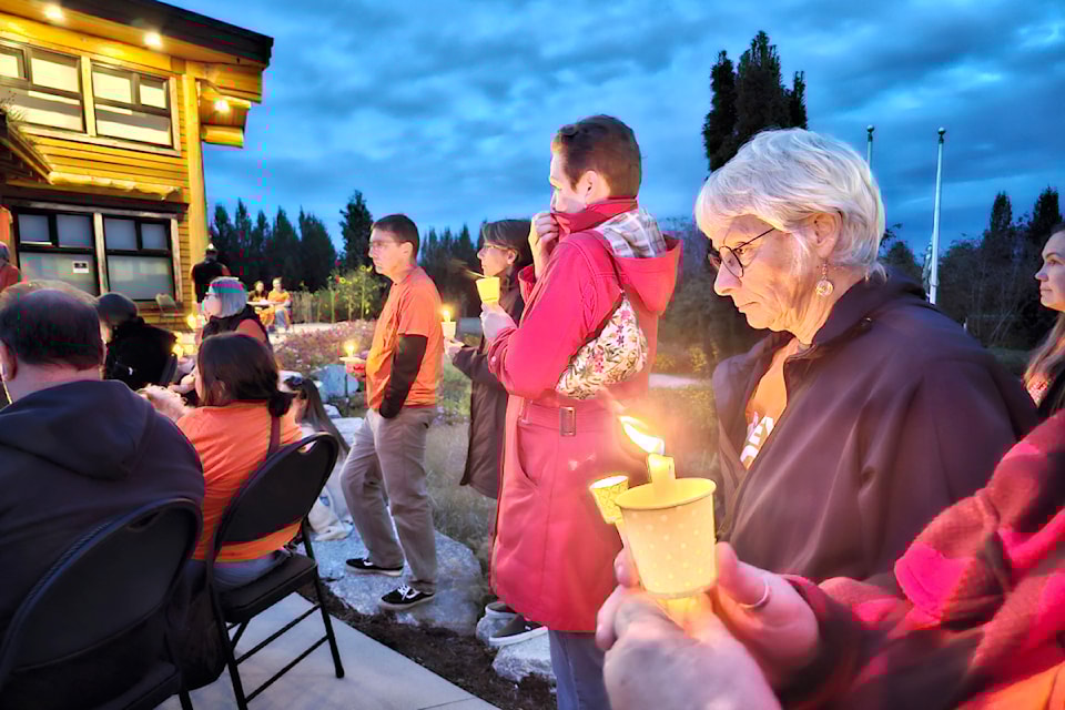 Several hundred people attended the Orange Shirt Day event at Derek Doubleday Arboretum on Monday, Sept. 30.