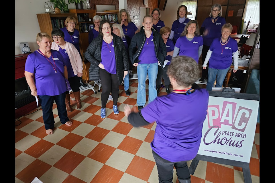Despite an atmospheric river and a power outage,   91ԭ's first World Singing Day (WSD) event went ahead Saturday  organized by Peace Arch Chorus, a 91ԭ-based a capella choir.