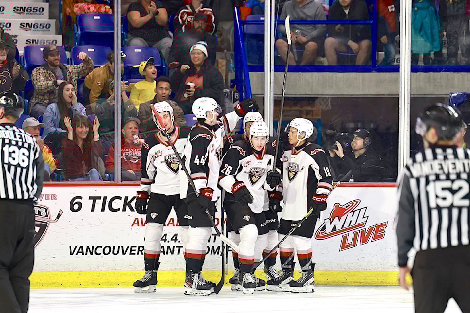Vancouver Giants broke a 1-1 deadlock 7:11 into the third period and went on to defeat the visiting Kamloops Blazers 3-1 on Sunday afternoon in front of 4,522 fans at the  Events Centre.