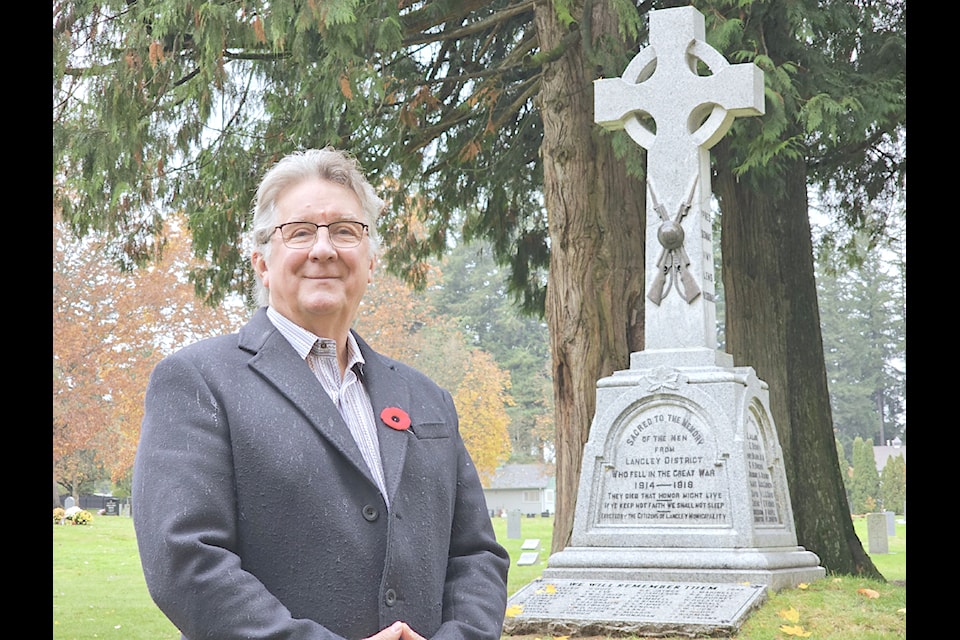 Andy Schildhorn is chair of he all-volunteer committee that organizes the Remembrance Day service at the Fort Langley cenotaph.