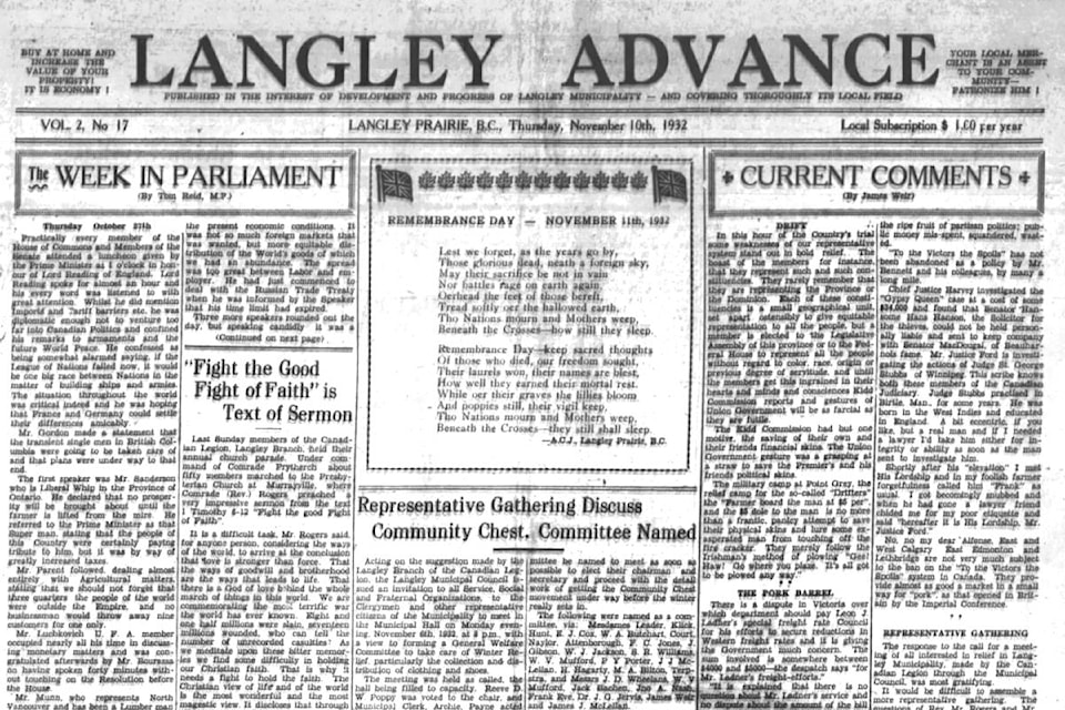91ԭ Advance newspaper Nov. 10, 1932.