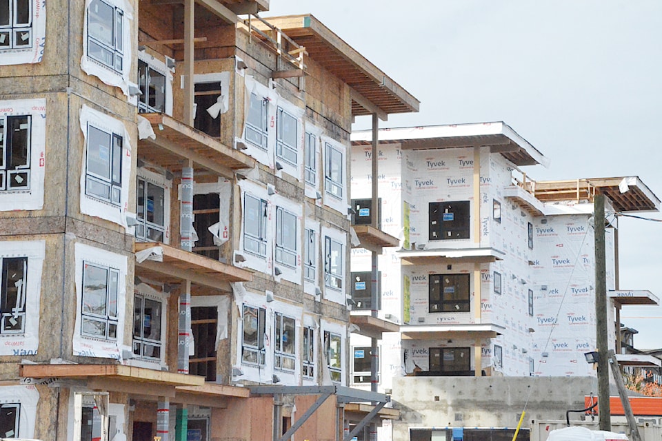 Condos under construction in Langley in October 2024.