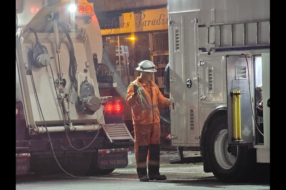Clean up crews were on scene of a Langley City fire on Sunday morning.