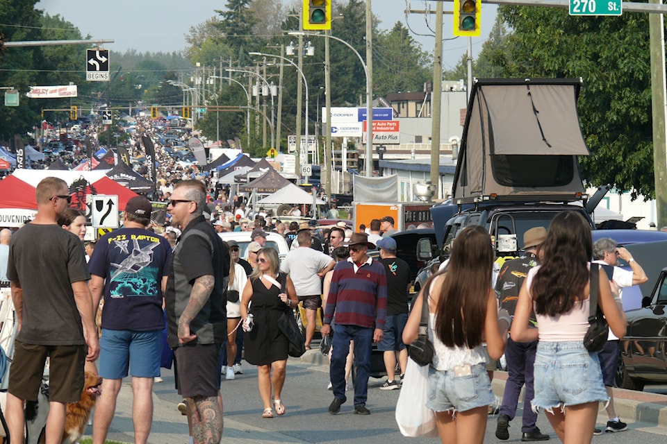An estimated 1,200 vehicles were taking part in the Langley Good Times Cruise-in 
