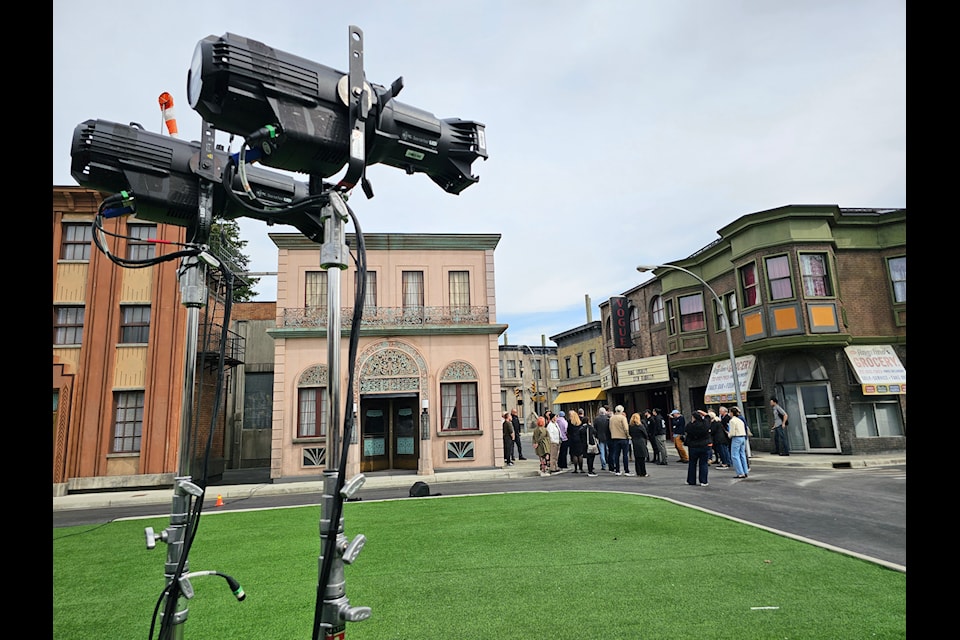 NDP Leader David Eby paid a visit to the Martini Town backlot in Aldergrove Saturday to announce increased tax breaks to encourage hiring in the film industry