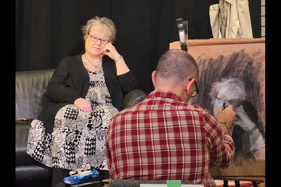 9 artists were creating images of 3 models at the 91ԭ Arts Council portrait competition at the Aldergrove Kinsmen Community Centre on Saturday 