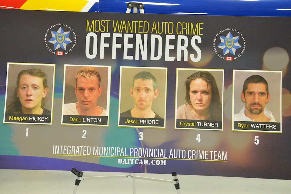 IMPACT identified its five most-wanted suspects on April 1, all of them with a history of auto-related crime.