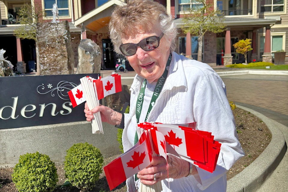 Avalon Gardens showed its national pride by display flags, both handheld and larger fabric flags that were affixed to residents' balconies.