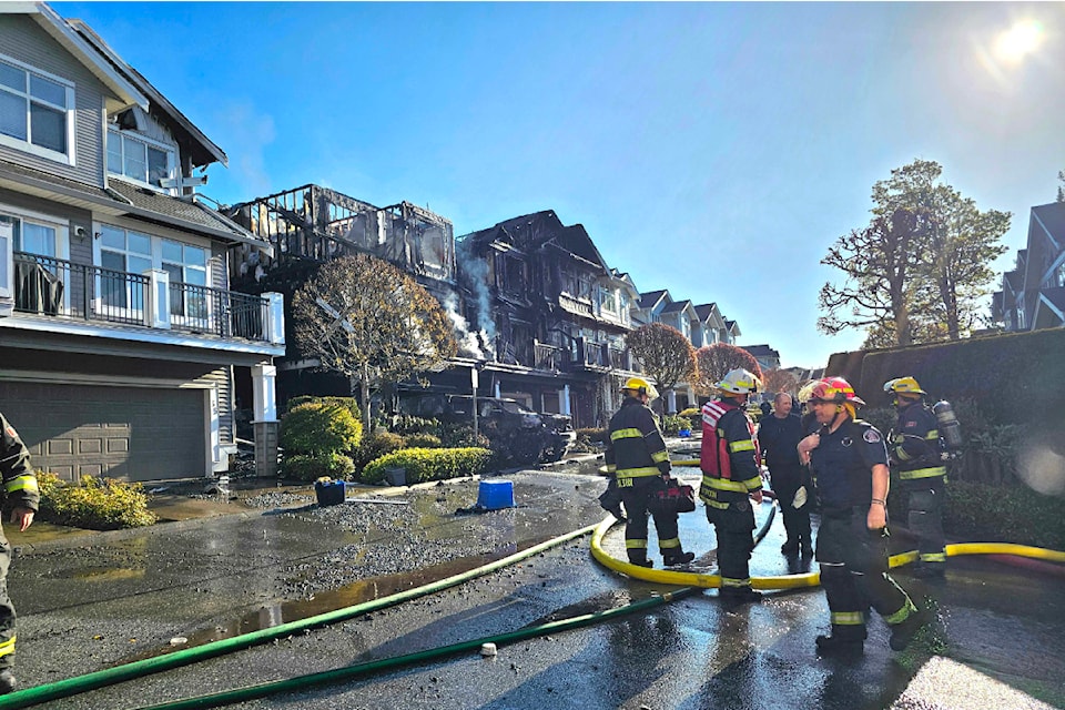 Fire crews were at Nature's Landing townhouse complex dealing with a fire on the morning of Tuesday, April 22, 2025. 