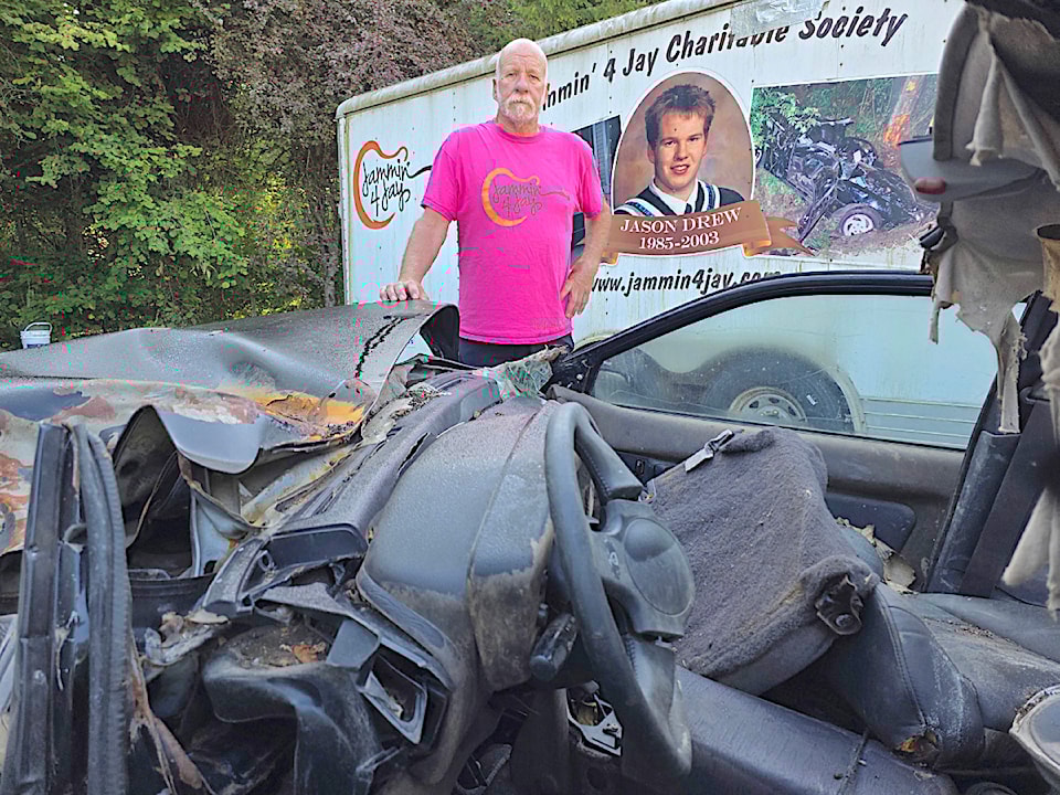 Wrecked Eagle Talon car used for safety campaign