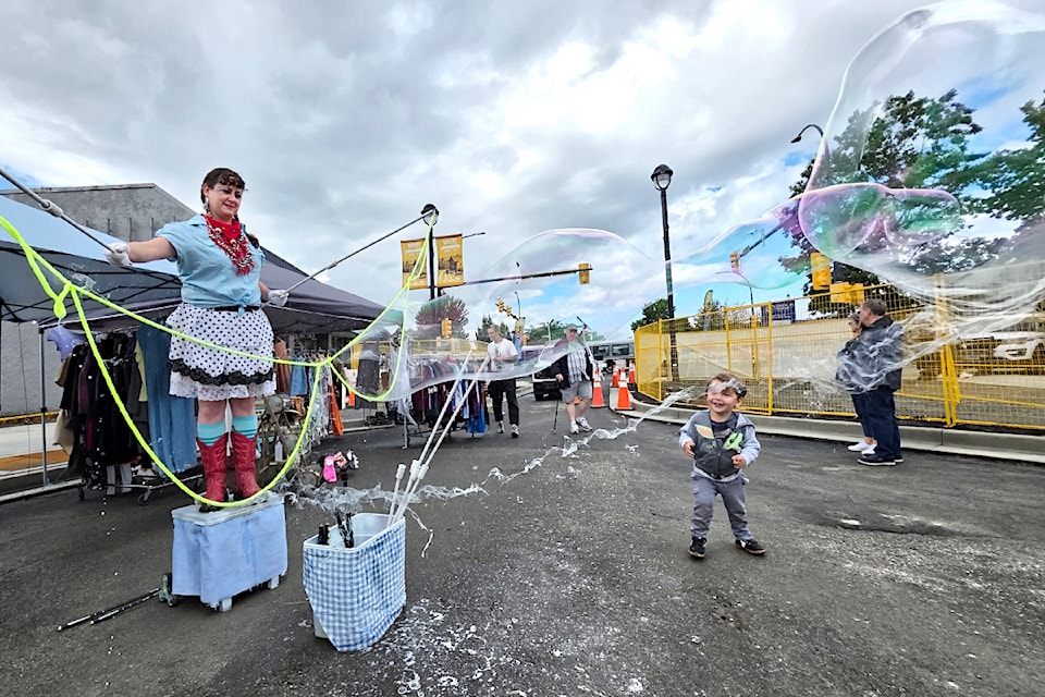 Very big bubbles were a hit with kids.