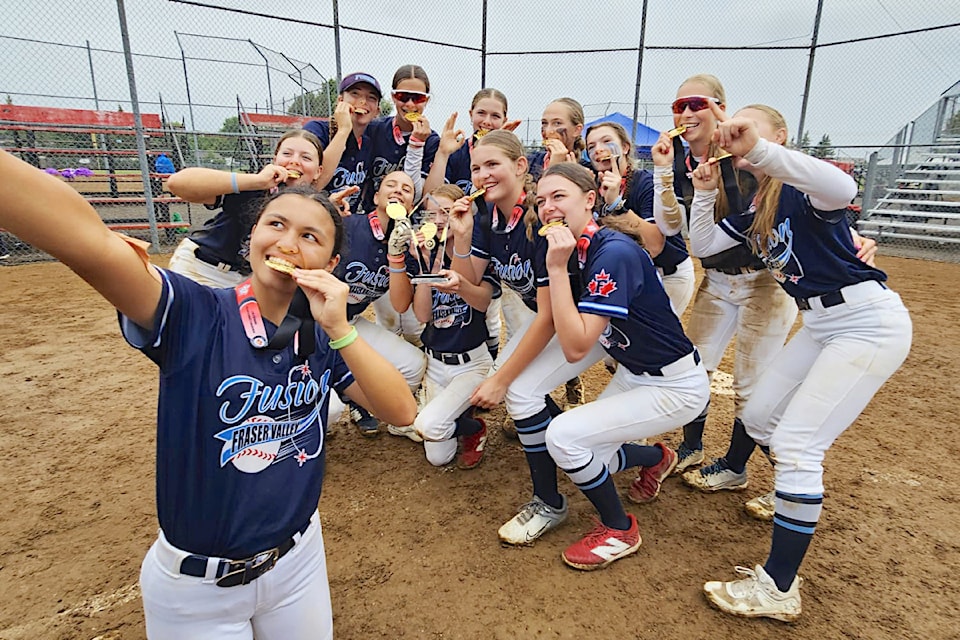Celebrating on social media. -based Fraser Valley Fusion 2010 didn't lose a single game en route to a gold medal at the U15 Canadians Fastpitch Championships. 