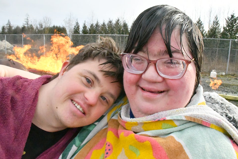 Good friends Ryerson Shelvey and Andrea Zonneveld compete in Special Olympics and took part in the Polar Plunge Feb. 20, 2025. 