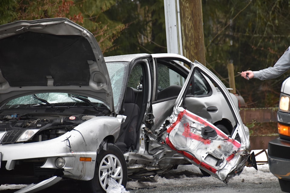 Sunday afternoon, Maple Ridge crews attended an MVA at 241A St & 102nd Ave in the Albion neighbourhood. A minivan t-boned a sedan turning out onto 102nd Ave. 