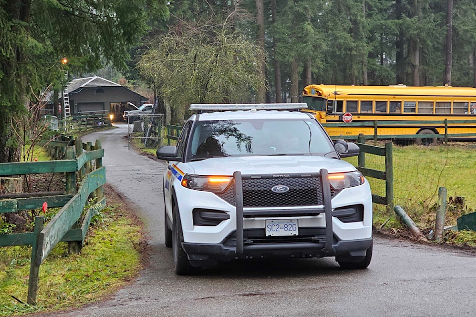 Multiple RCMP officers were on scene in South Brookswood starting on Tuesday, Jan. 7 and continuing to Jan. 8