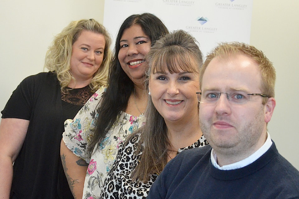 The Greater 91ԭ Chamber of Commerce's staff are, left to right, Jen Tirschman, Bernice Mills, Terri Brennan-Weiss, and Cory Redekop.