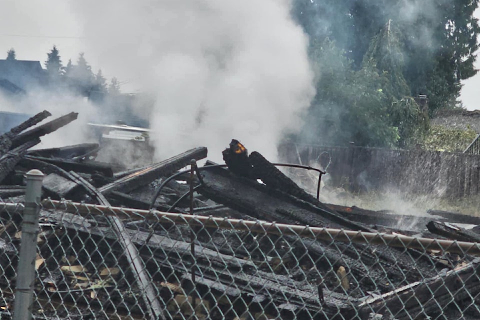An overnight fire at 196 Street and 48 Avenue destroyed a home under construction.