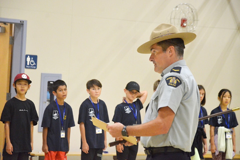 Cpl. Peter Macdonald acted as the drill instructor for the youngsters at this year's Langley RCMP Youth Camp.