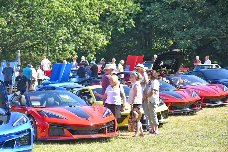 The public could tour the cars on display to see the history of the Corvette. 
