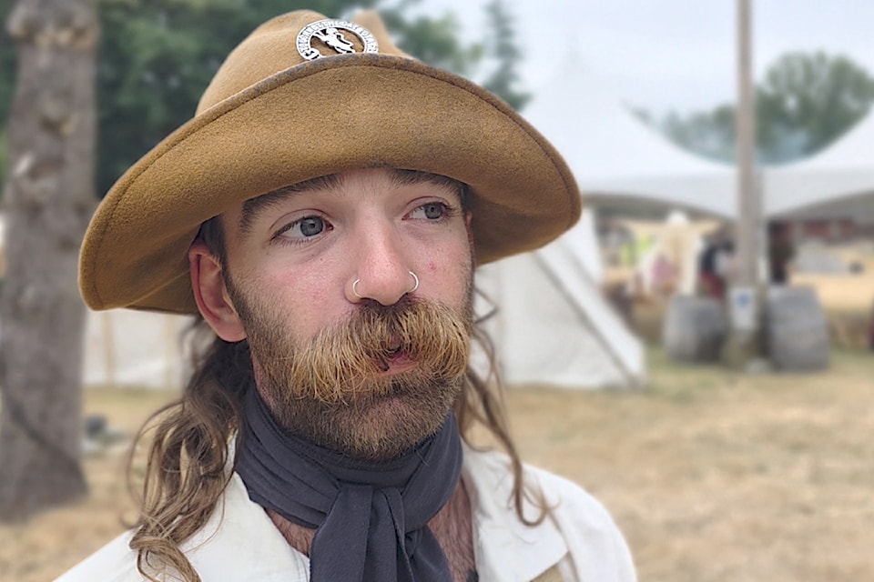 Historical re-enactor Jesse MacIntosh from Nanaimo  portrayed a Royal Engineer from the days of the fur trade. He was one of dozens who  gave visitors a taste of the old days during Brigade Days at historic Fort 91ԭ.