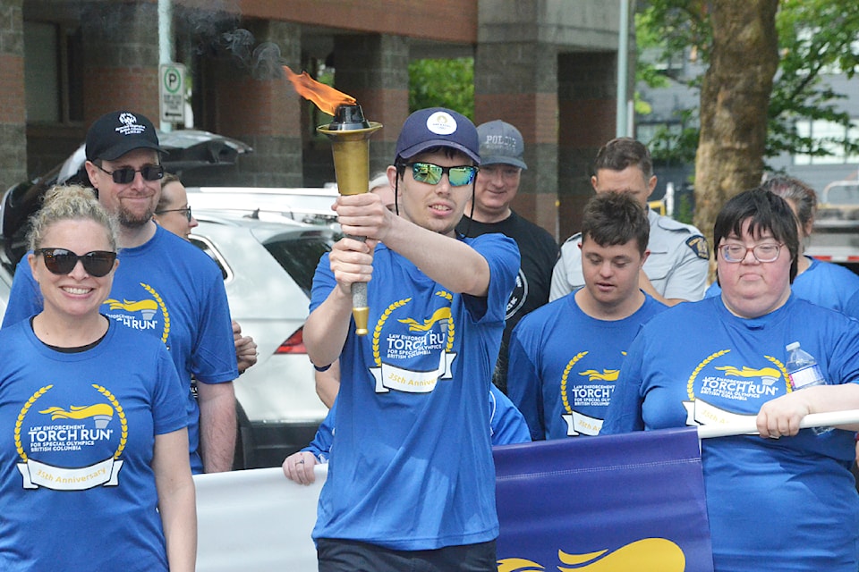Special Olympics athletes and  RCMP officers took part in the local Law Enforcement Torch Run on June 4, 2025. 