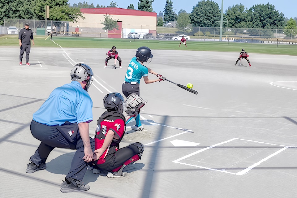  Red Sox in action at District 8 playdowns June 13-15 at Exhibition Park in Abbotsford.
