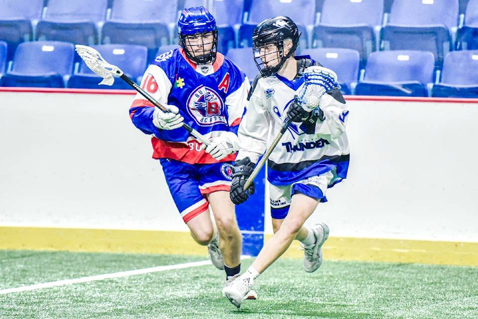  Tier 1 Thunder won 22-6 over the visiting Maple Ridge Burrards at  Events Centre Tuesday night.