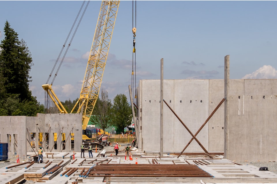 Cement panels for the walls of the new middle school build. 