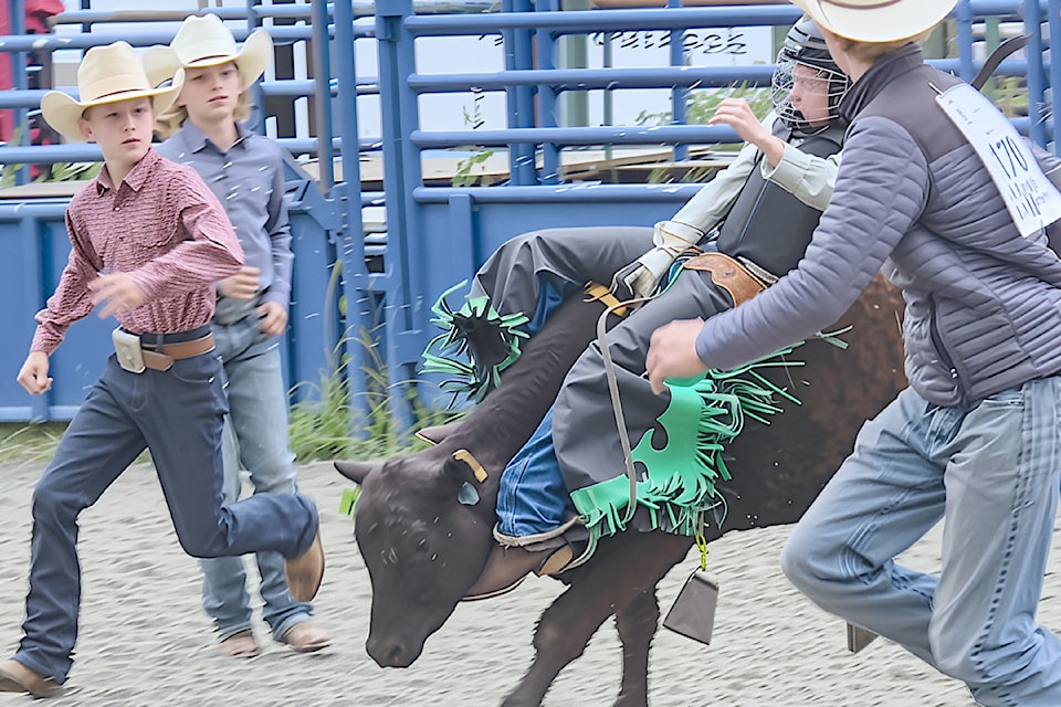Competitors as young as 2 competed in the Little Britches rodeo hosted by  Riders Society at their arena in Brookswood on Saturday.